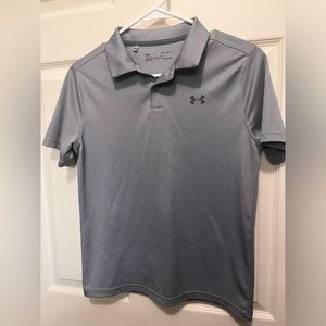 Under Armour Loose Polo Shirt Heat Gear Boys Youth Large Short Sleeve Grey